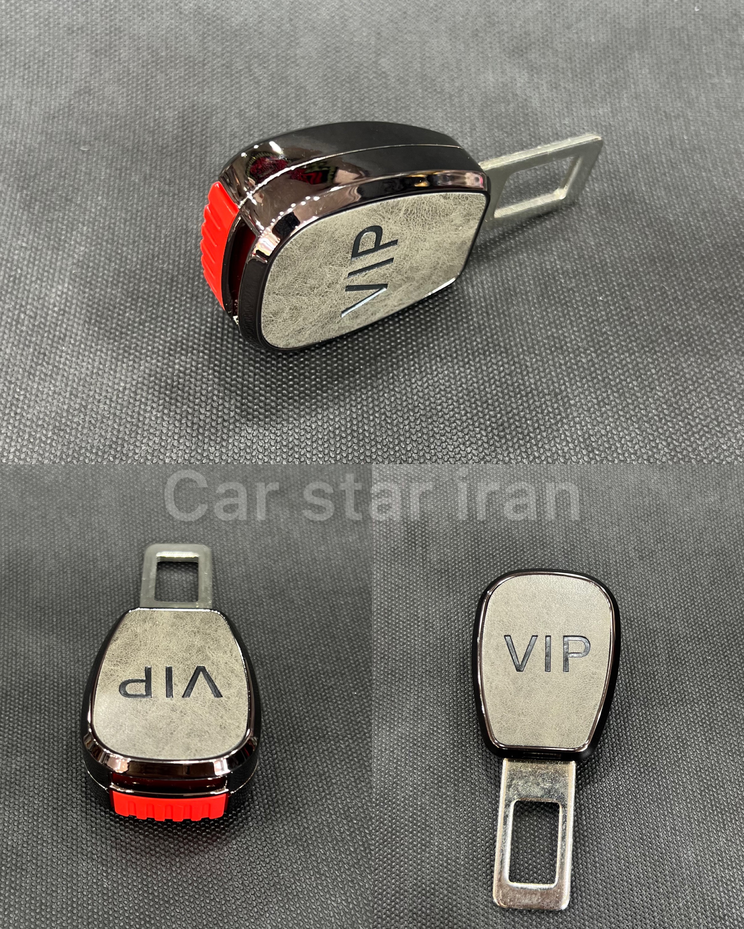 سایلنسر کمربند ایمنی خودرو مدل VIP طرح چرم