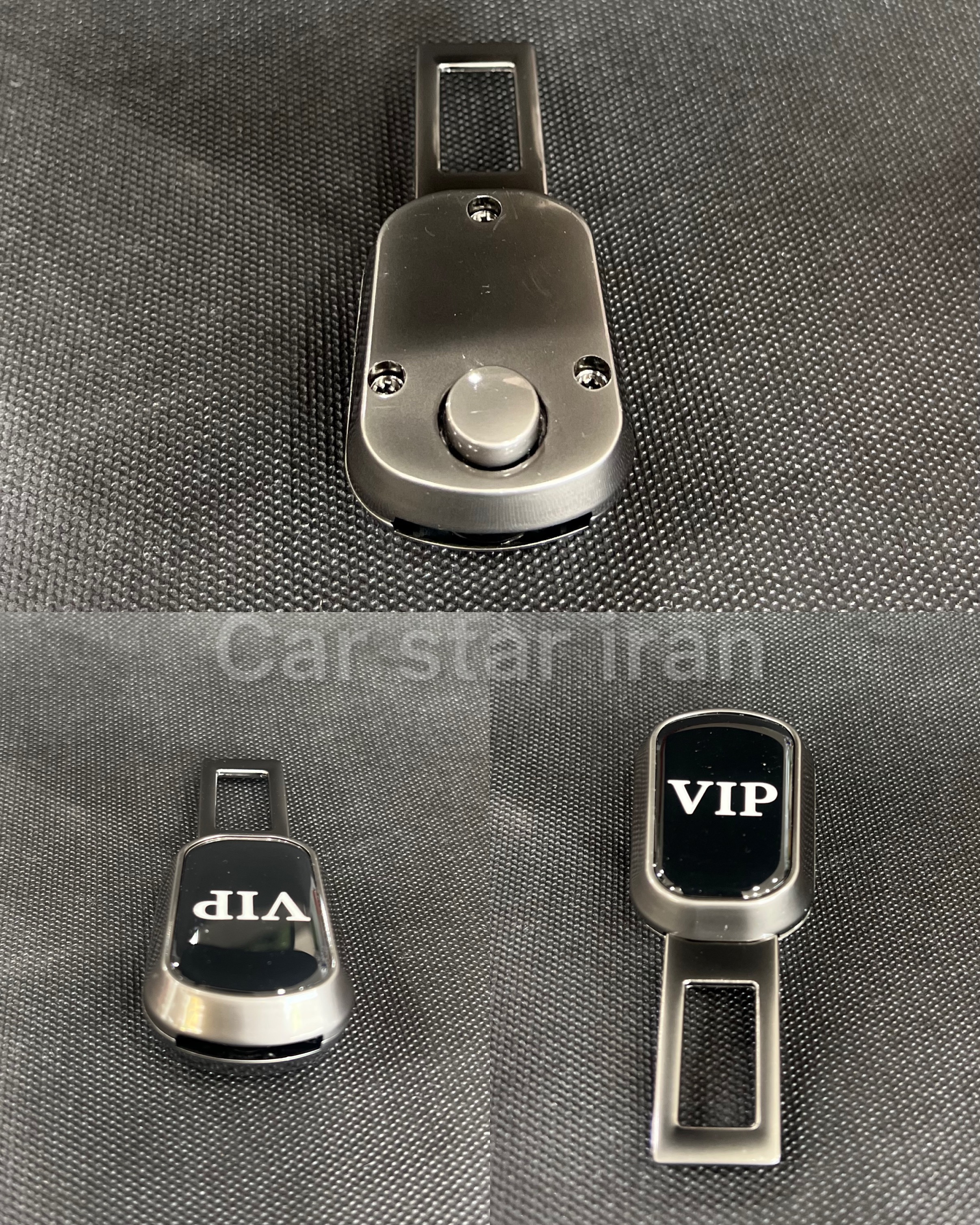 سایلنسر کمربند ایمنی خودرو مدل VIP طوسی مشکی